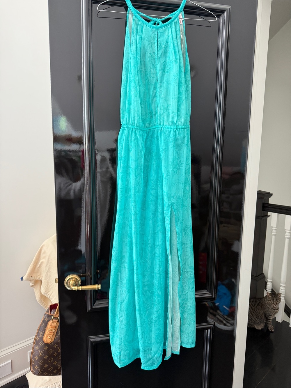 Luli Fama Teal Maxi Swim Coverup